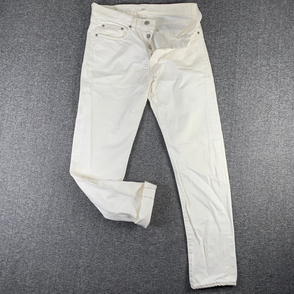 Mr P. Porter Selvedge Jeans Men 30x29 White Button Fly Luxury Modern Japanese